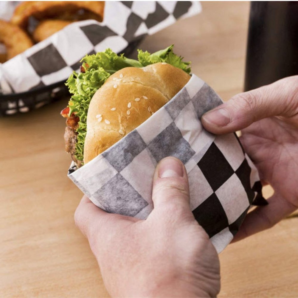 Black & white checkered deli paper wrappers - Picture 2 of 8